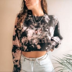 Vintage Frye 1863 Tie Dye Cropped Sweatshirt